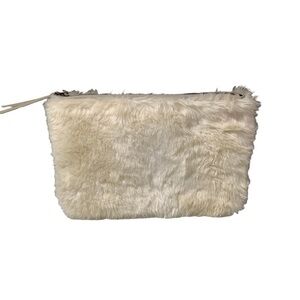 Restoration Hardware Artic Fox Faux Fur Zippered Clutch Hand Bag